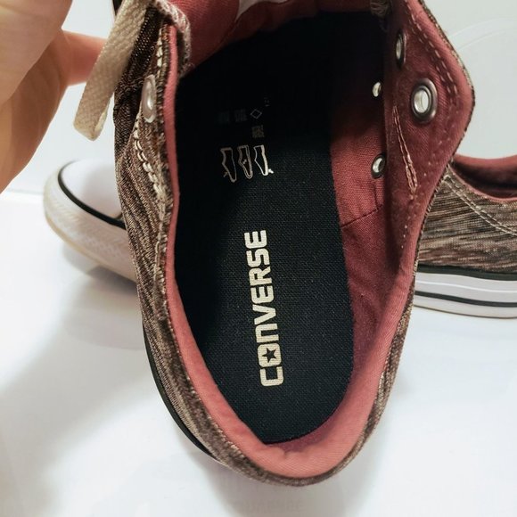 CONVERSE Women's Sneaker 11 Metallic Mixed Burgundy Silver Brownish Gray Black - Picture 12 of 13